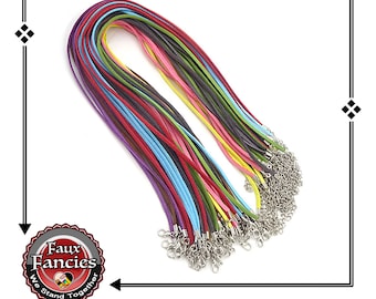 Bulk Black Suede Leather Necklace Cord: 17-18" Pendant Cords