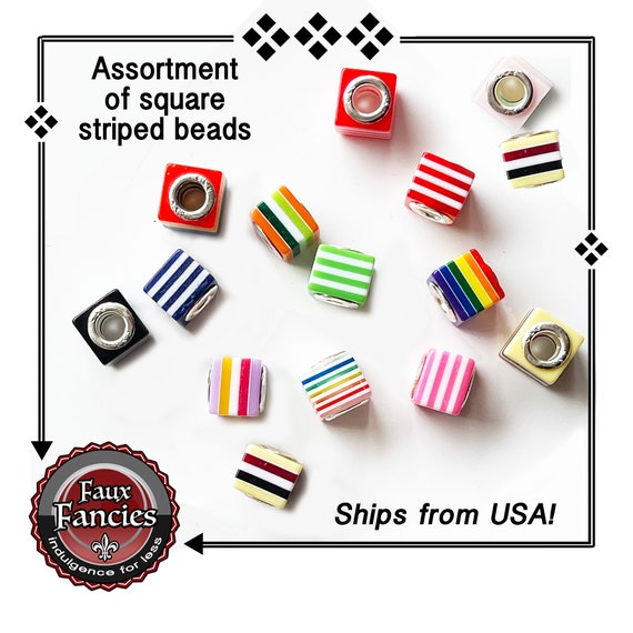 Assorted Square 6mm Beads, 3mm Hole Beads, Jewelry Beads, Glass Beads, Acrylic Beads, #JewelryBeads, #GlassBeads, #BeadsForJewelry, Beads