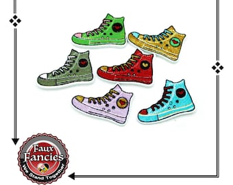 CLEARANCE! BUTToNS, BuTTON! 3 PCs SHOE Wooden Buttons, SHOE Charms, Sports Shoes Scrapbook Buttons, Buttons, #WoodenButtons, #CraftButtons