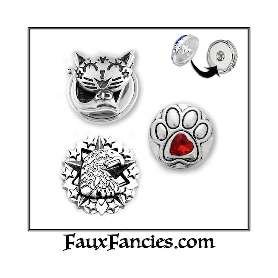 SALE! 18mm Snap Buttons - Ginger Snaps, Snap on Charms, Interchangeable Snap, Rhinestone Snaps, Snap Snap, Jewelry gift