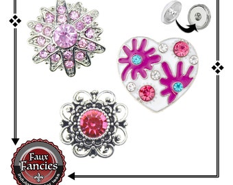 SNAP BUTTONS in BEAUTIFUL Pinks, Ginger Snaps, #SnapButtons, Snap Charms, #BraceletCharms, #SnapCharm, #SwitchableSnaps, #SnapButtons