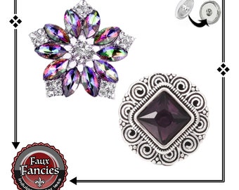 Beautiful Shiny Purples Snap Buttons, Ginger Snaps, Flower Snap Charm, Flower Snaps, #FlowerCharms, #SnapCharm, #SwitchableSnap, #SnapPopper
