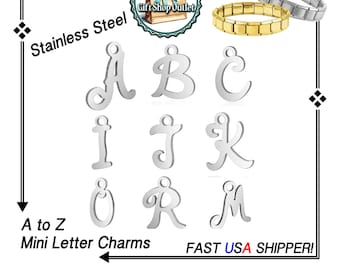 MINI LETTER Charms, MINI Letter Dangle Charm Links, Mini Bracelet Links, Gift for Her, Initial Charms, Alphabet charms, #MiniLetterCharms