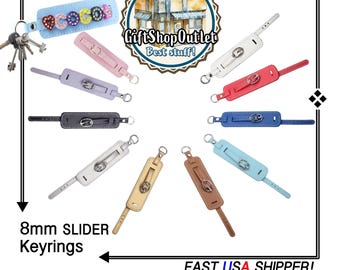 Customizable 8mm Slider Letter Keyring: Simulated Leather Charm