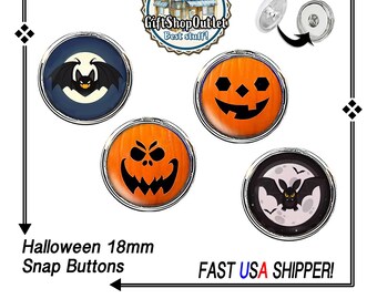 Halloween SNAP BUTTON Charms, Pumpkin Button, Bat Snap Charm, #HalloweenSnapButton, #HalloweenJewelry, #PumpkinSnap, COS Play Jewelry,