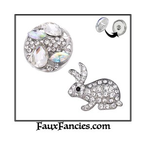 Rhinestone SNAP Button, 18mm Snap Button, Ginger Snap, Bunny Charm, #BraceletCharm, Rhinestone Snap, #SnapPopper, Easter jewelry, SnapPopper