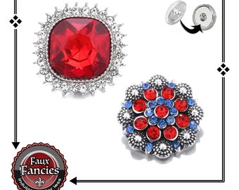 Gorgeous Red Rhinestone SNAP Buttons, Ginger Snap, Snap Charms, #BraceletCharm, Rhinestone Snap, #SwitchableSnap, #SnapButtons, #SnapJewelry