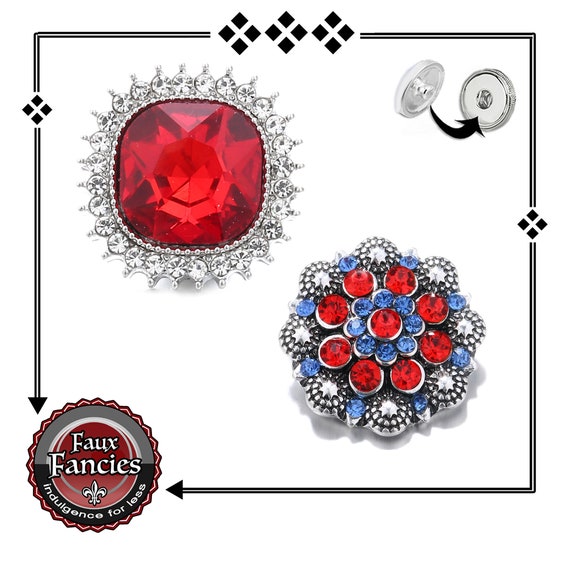 Gorgeous Red Rhinestone SNAP Buttons, Ginger Snap, Snap Charms, #BraceletCharm, Rhinestone Snap, #SwitchableSnap, #SnapButtons, #SnapJewelry