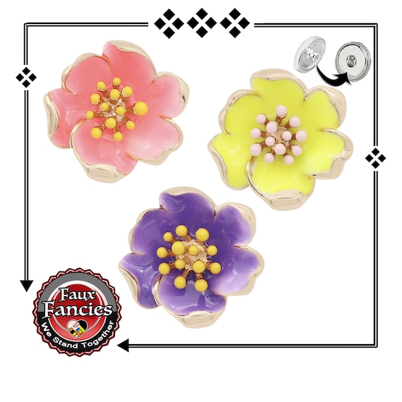 GORGEOUS SPRiNG FLOWER Snap Buttons, FLOWER Ginger Snaps, Snap Charms, Snap Jewelry, #FlowerCharms, #SnapCharm, #FlowerSnap, #SpringCharm