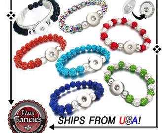 Crystal RHINESTONE Snap Button Bracelets, 18mm Ginger Snap. Crystal Bracelet, Snap Jewelry, Snap Buttons, #SnapBracelet, #SnapButtonBracelet