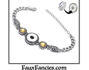 Snap Button Bracelet, GORGEOUS RHINESTONE Adjustable Snap Bracelet, Snap Bracelet for 18mm Snap Buttons, #SnapJewelry, #SnapPopper, #Snaps