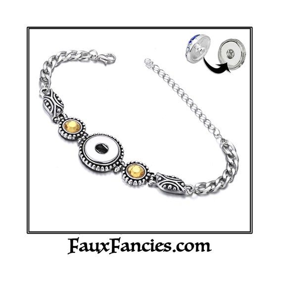Snap Button Bracelet, GORGEOUS RHINESTONE Adjustable Snap Bracelet, Snap Bracelet for 18mm Snap Buttons, #SnapJewelry, #SnapPopper, #Snaps