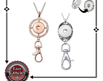 Rose Gold Snap Button Clip Pendant, RHINESTONE Snap Button ID Pendant, Ginger Snap Pendant ID, #SnapButtonID, #SnapButtonJewelry,#SnapSnap
