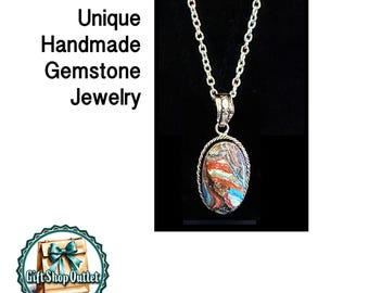 Beautiful JASPER GEMSTONE Pendant,Handmade Jasper Pendant,Gemstone Pendant, Gemstone Necklace, #GiftForHer,#JasperPendant,#GemstonePendant