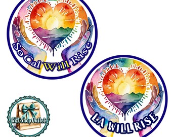 LA Will Rise GLASS CABOCHON Magnet or Keyring: SoCal Strong Original Art
