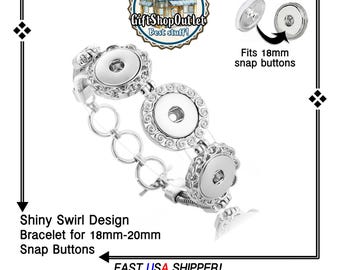 Triple Snap Button Bracelet, GORGEOUS Adjustable SHINY Snap Bracelet, Snap Bracelet for Snap Buttons, #SnapButtonJewelry, #SnapJewelry