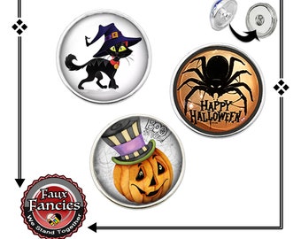 HALLOWEEN CHARM Snap Buttons, Halloween Ginger Snaps, Snap on Charms, Interchangeable Snap, Rhinestone Snaps, Snap Snap, Jewelry gift