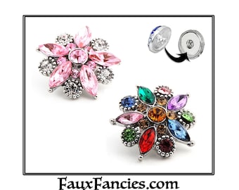 BEAUTIFUL Snap Buttons, 18mm Ginger Snap, MULTIPLE DISCOUNTS, Snap Charms, #RhinestoneSnapCharm, Rhinestone Snaps, #FlowerSnap, #SnapButtons