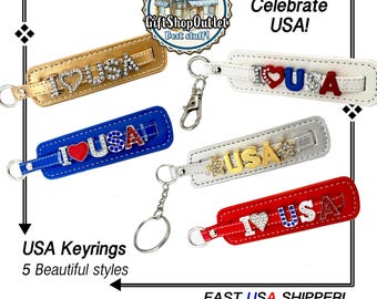 USA KEYRiNGS for July 4th, 250th USA Anniversary, World Cup Soccer, USA Gift, Olympics, Patriotism; #USAKeyRing,#PatrioticKeyRing