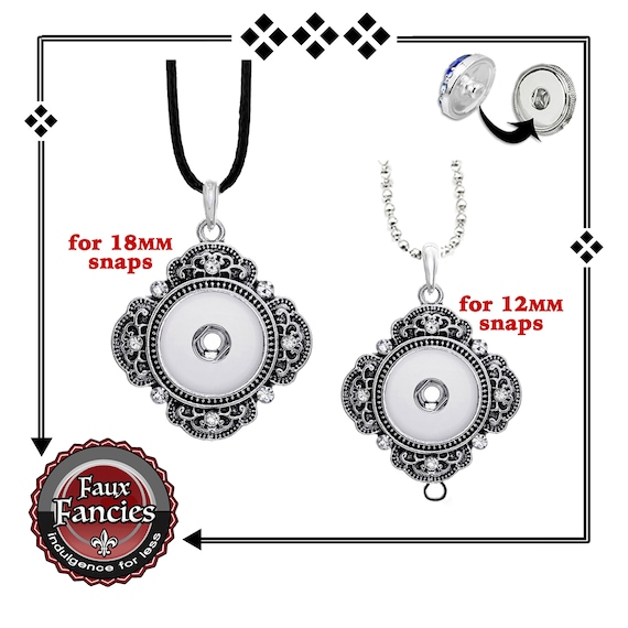 Rhinestone Snap button pendant, Rhombus Snap Pendant, 18mm Snap Button Jewelry, #SnapPendant, #SnapJewelry, Snap snaps, #GingerSnapPendant