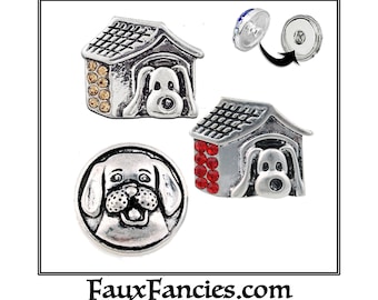 18mm Snap Buttons, Ginger Snaps, Snap on Charms, Changeable Snap, Rhinestone Snaps, Snap Jewelry, Dog Charm, #DogSnapButton, #DogCharm