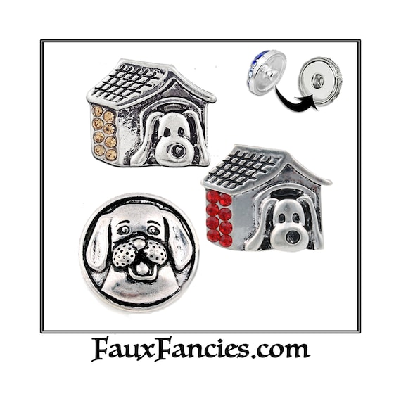 18mm Snap Buttons, Ginger Snaps, Snap on Charms, Changeable Snap, Rhinestone Snaps, Snap Jewelry, Dog Charm, #DogSnapButton, #DogCharm