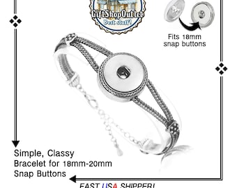 Snap Button Bracelet, Easily Adjustable Length Snap Bracelet, Snap Bracelet for Snap Buttons, #SnapButtonJewelry, #SnapJewelry