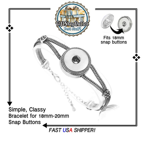 Snap Button Bracelet, Easily Adjustable Length Snap Bracelet, Snap Bracelet for Snap Buttons, #SnapButtonJewelry, #SnapJewelry
