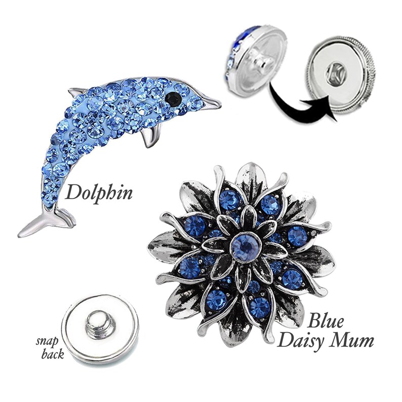 Snap Buttons 18mm Ginger Snaps Snap Charmsdolphin Charm Etsy
