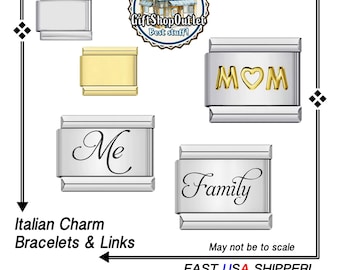 ITALIAN BRACELETS, Charm LINKS, Plain Charm Links,  Dangle Italian Charm #ItalianCharmBracelet, #ItalianCharms