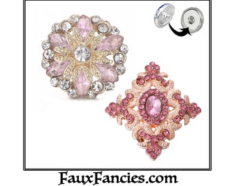 SALE! Pinks and Golds & Rhinestones SNAP Buttons, Ginger Snaps, Snap Charms, #BraceletCharms, Rhinestone Snaps, #SnapJewelry #RhinestoneSnap