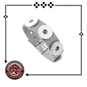 Snap Button Stainless Steel 18mm TRIPLE BRACELET, Ginger Snaps, Snap, Gift for her, Snap Jewelry, Snap Buttons, Stainless Steel Bracelet