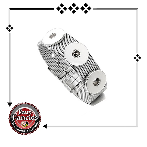 Snap Button Stainless Steel 18mm TRIPLE BRACELET, Ginger Snaps, Snap, Gift for her, Snap Jewelry, Snap Buttons, Stainless Steel Bracelet