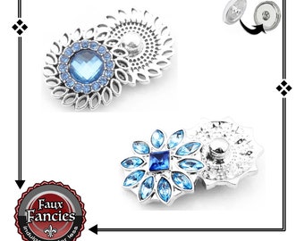 BooTIFUL BLUE Snap Buttons, Flower Ginger Snaps, Snap Charms, Switchable Snaps, #HeartCharms, #SnapCharm, #SwitchableSnaps, #SnapButtons