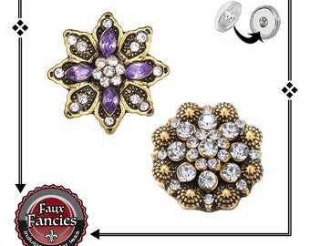 SNAP Buttons, 18mm Gold Tone Rhinestone Snap Button Charms, Ginger Snaps, Snap Charms, #FlowerSnapButtons, #SnapButtonCharms, #SnapJewelry,