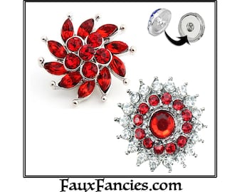 Snap Buttons, Fantastic 18mm Snap Buttons, Ginger Snaps, Snap Charms, Red Rhinestone Snap Charm, Rhinestone Snaps, #RedSnap, #SnapButtons
