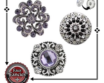 18mm Snap Buttons, Ginger Snap, Snap on Charms, Flower Changeable Snap, Rhinestone Flower Charm Snaps, Snap Jewelry, #FloralSnapCharm, #Snap