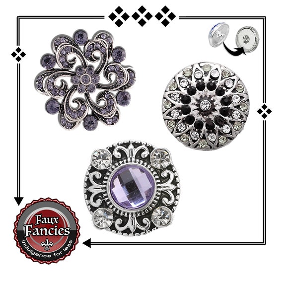 18mm Snap Buttons, Ginger Snap, Snap on Charms, Flower Changeable Snap, Rhinestone Flower Charm Snaps, Snap Jewelry, #FloralSnapCharm, #Snap