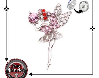 Fairy Rhinestone Snap Button Charm: 18mm Snap Jewelry
