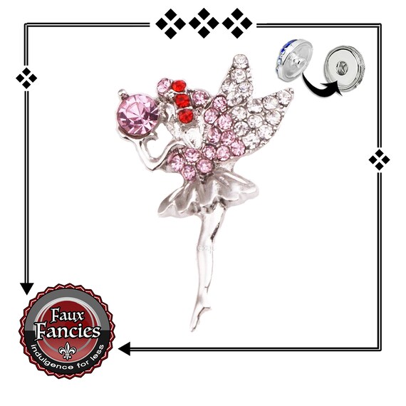 Fairy RHINESTONE SNAP Button, Fairy Snap Charm, 18mm Ginger Snaps, Snap Charms, #BraceletCharms, Rhinestone Snaps, #SnapSnap, #SnapButtons
