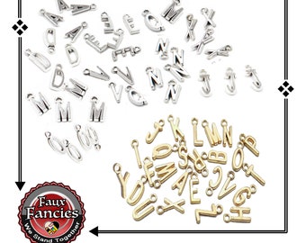 Mini Letter Charms, Silver or Gold Tone Charms, Initial Charms, Bracelet Charms, #InitialLetters, #NecklaceLetters, #GiftForHer