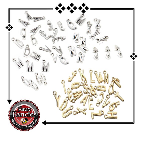 Mini Letter Charms, Silver or Gold Tone Charms, Initial Charms, Bracelet Charms, #InitialLetters, #NecklaceLetters, #GiftForHer