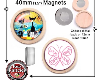 CANCER Handmade GLASS Cabochon Magnet, Stocking Stuffer, INSPiRATION Magnet, Kitty Magnet, #InspirationMagnet, #CancerMagnet, #HopeMagnet