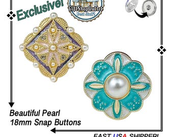 EXCLUSIVE! PEARL Elegant Snap Buttons, #SnapCharms, #SnapJewelry, Gift for her