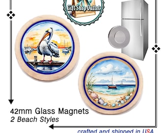 BEACH Handmade Magnet, PELICAN Handmade Magnet, SAILBOAT Magnet, Beach Souvenir, #BeachGift, #PelicanGift, #MagnetCollector, #BeachMagnet
