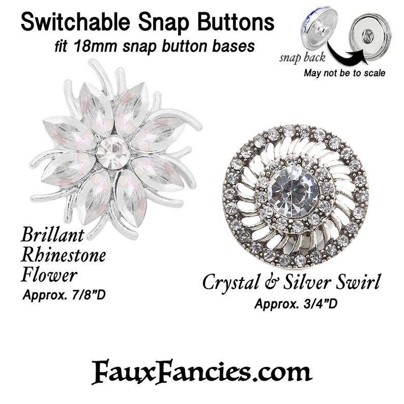 SALE Snap Buttons SHIMMER & SHINE, Ginger Snaps, Snap Charms, Switchable Snaps, BraceletCharms, SnapCharm, SwitchableSnaps, SnapPopper image 2