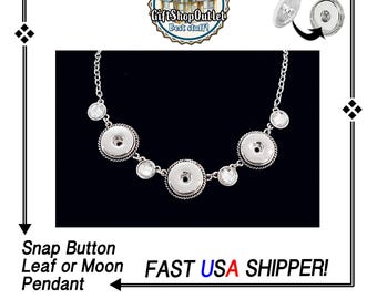 Triple Pendant for Snap Buttons, Ginger Snap Pendant - Snap on Charm, Interchangeable Snap, Rhinestone Snap, Snap Button Chars, Jewelry gift