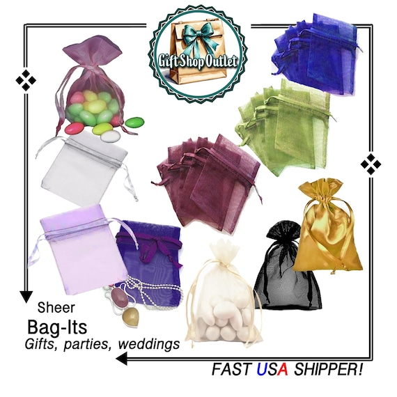 Sheer ORGANZA Pouch FAVORS for WEDDiNGS, PARTiES, EVeNTS, Party bags, Gift Bags, #JewelryBags, #WeddingFavors, #OrganzaFavors, #PartyBags,