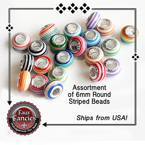Assorted Round 6mm Beads, 3mm Hole Beads, Jewelry Beads, Glass Beads, Acrylic Beads, #JewelryBeads, #GlassBeads, #BeadsForJewelry, Beads
