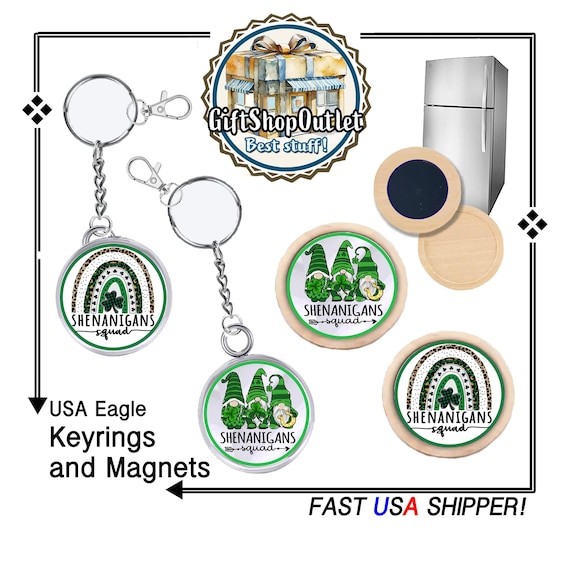 ST PATS Handmade Magnet, St Pats Keyring, St Patrick's Day Magnet, St Pats Souvenir, #StPatsDayGift, #StPatMagnet, #MagnetCollector